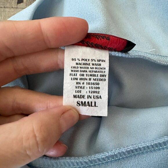 Light Blue Skater Skirt With Bow Accent Elastic Waistband Sensational Collection - Picture 7 of 8